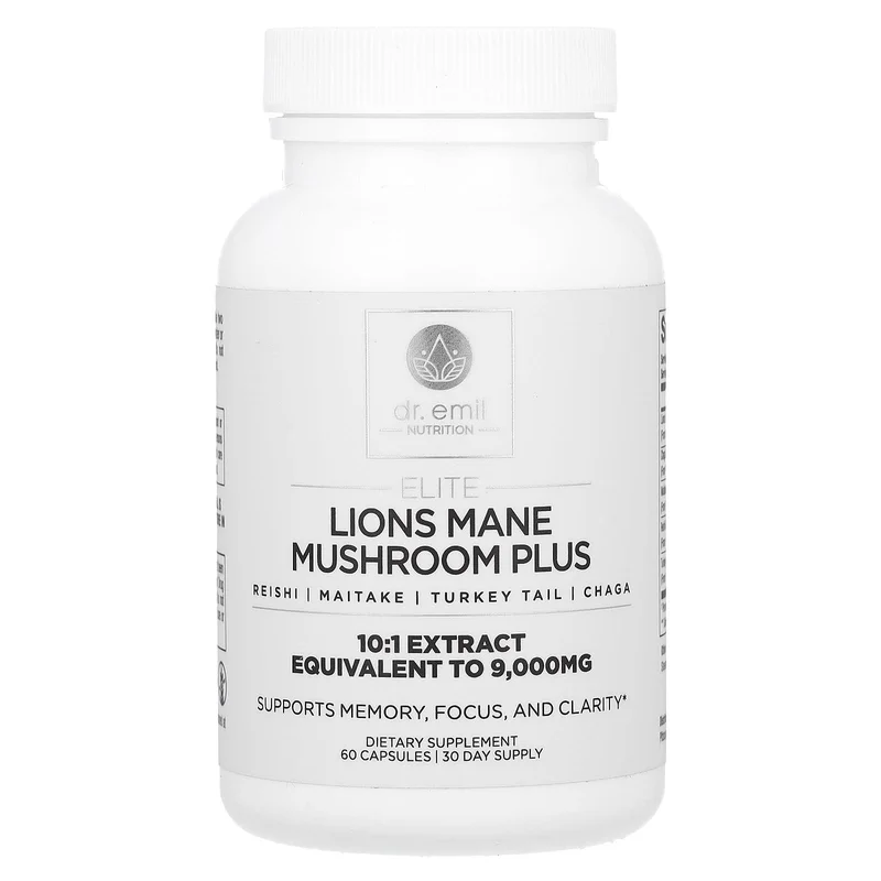 Dr. Emil Nutrition, Elite, Lions Mane Mushroom Plus, 60 Capsules