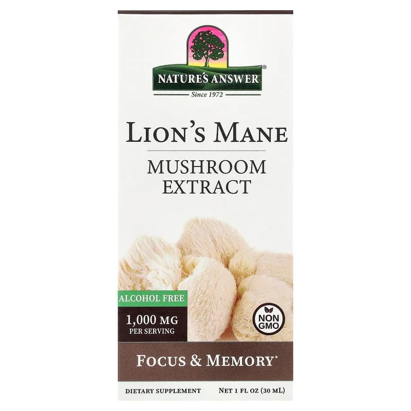 Nature's Answer, Lion's Mane, Mushroom Extract, Alcohol Free, 1 fl oz (30 ml)