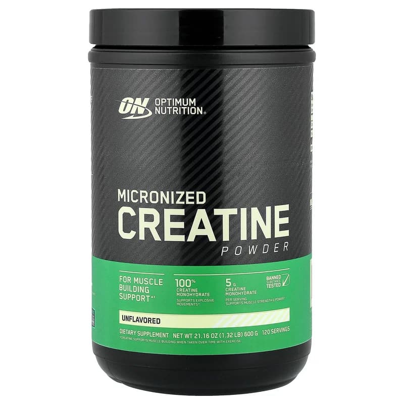 Optimum Nutrition, Micronized Creatine Powder, Unflavored, 1.32 lb (600 g)