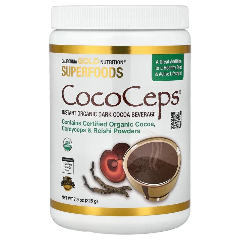 California Gold Nutrition, Superfoods, CocoCeps, Organic Cocoa, Cordyceps & Reishi, 7.93 oz (225 g)