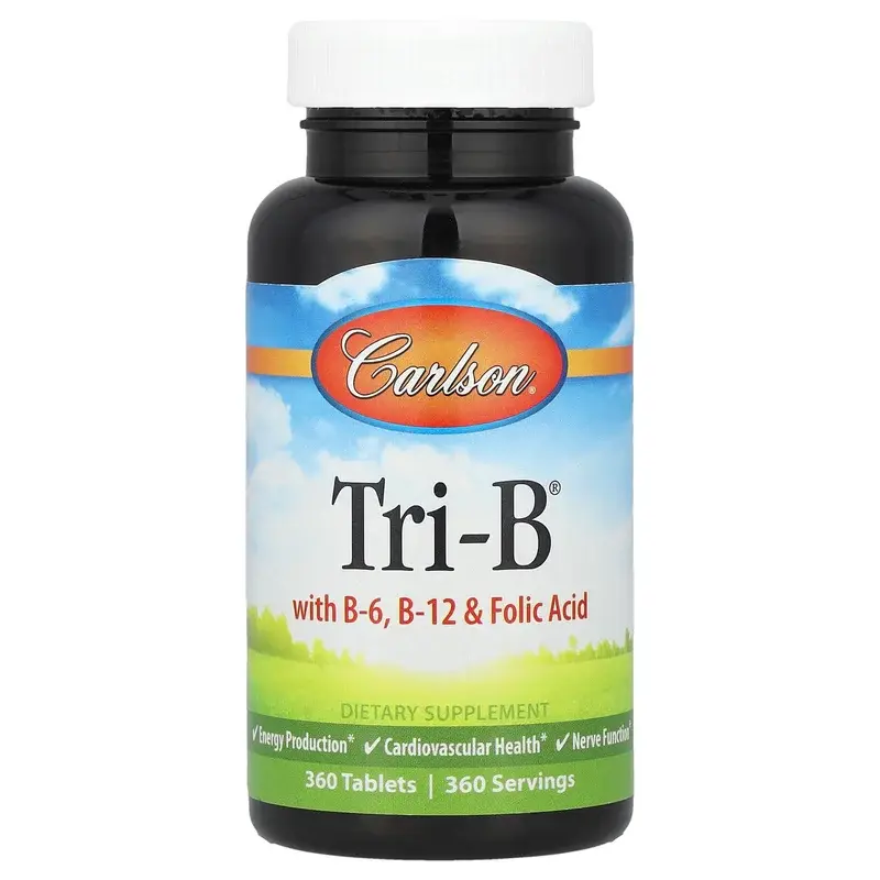 Carlson, Tri-B® with B-6, B-12 & Folic Acid, 360 Tablets